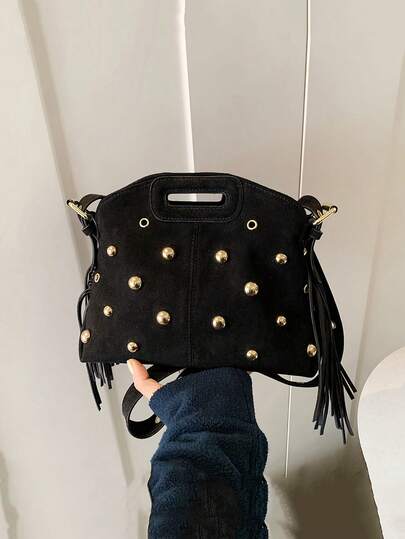 Petite & Chic Tassel Handbag, Women's New Personalized Versatile Tote Bag, Casual Commute Shoulder/Crossbody Bag