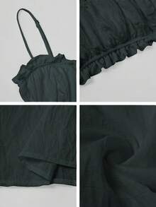 Bộ đồ du lịch biển 2 mảnh Look Polly dành cho nữ, áo hai dây không dây màu trơn và chân váy dài, quần áo nữ, mùa tựu trường, trang phục mùa thu toàn màu trắng, thích hợp cho nhà thờ, kỳ nghỉ, buổi hòa nhạc, bộ đồ mặc nhà thường ngày, bộ đồ thanh lịch cho quý cô, bộ đồ đi biển, dòng quần áo thời trang. - Màu xanh lá cây đậm - Xem 12