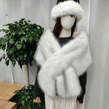 1 PIEZA Chal de novia de piel sintética | Accesorios exclusivos para vestidos de novia de otoño e invierno: El material de piel sintética es suave y amigable con la piel, con un fuerte calor, y no congelará los hombros cuando se use en bodas de otoño e invierno | La textura es esponjosa y de alta gama, elegante y atmosférica cuando se combina con vestidos de novia | Agrega una atmósfera suave al estilo de la novia, equilibrando la belleza y la practicidad - Multicolor - Ver 16