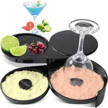 1 Pack 3 Tier Bar Glass Rimmer For Margarita And Cocktail, Bartender Tool,Salt Box Spice Container,Bar Juice Cocktail Seasoning Box With 3 Swing-Out Trays, Sponge Included, Plastic Margarita Cocktail Bartender Tool, For Party, Bar, And Reception,Salt Box Spice Container - Black - View 9
