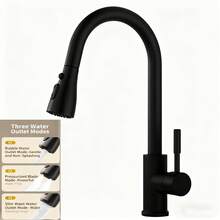 可旋转式现代抽拉厨房水龙头，冷热水，防溅水，节水设计 厨房用品 厨房配件 厨房工具 - 彩色 - 查看 9