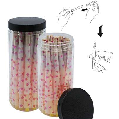 50 tờ giấy cuốn nón cỡ lớn cuộn sẵn kèm 1 que nạp gia vị, kiểu đô la Mỹ, ngôi sao màu hồng, cháy chậm, phụ kiện thuốc lá tự làm, ống thuốc lá cuộn, phụ kiện thuốc lá, quà tặng sinh nhật bằng giấy, quà tặng Giáng sinh