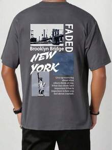 Tween Boy 休闲趣味图案印花圆领短袖 T 恤，夏季上衣