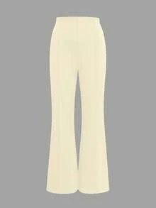 女士优雅喇叭裤，修身工作裤，适合秋季穿着，采用优质垂坠面料，四季皆宜，通勤和休闲穿着皆可。 - 杏色 - 查看 2