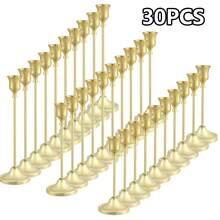 12个/6个/3个/1个/套铁艺锥形烛台，装饰烛台 - 适用于婚礼、宴会、派对、壁炉装饰的烛台桌饰柱形烛台，适用于婚礼、家居装饰、节日派对装饰、庆典装饰 - 金色 - 查看 9