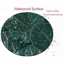 Pad, Round Computer  Mat With Design, Non-Slip Rubber Base Small Pad, Waterproof Office  Pads, Green Tropical Leaves,33Leaves - 33片葉子 - 查看 4