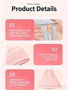 50-Pack Scented Kitchen Trash Bags , Extra Thick Leak Proof Garbage Bags With Fresh Rose Fragrance, Heavy Duty Drawstring Can Liners For Office Home Use, Tear Resistant Odor Control Waste Bags.Suitable For Bedrooms, Bathrooms, Living Rooms, Kitchens, Etc. - 珊瑚粉 - 查看 8