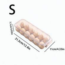 1pc Transparent Egg Holder With Cover, Stackable Egg Protection Container, 10/15/12/14/21/24 Slots, Durable PET Material Egg Storage Box, Suitable For Kitchen, Refrigerator, Cabinet - Clear - View 15