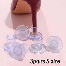 3 pary/6 szt. ochraniaczy na wysokie obcasy, antypoślizgowe i odporne na zużycie, 3 rozmiary, odpowiednie na trawnik, plażę i wesele - Kolor przezroczysty - Zobacz 6