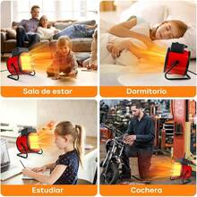 Calentador de Espacio de 2000, Calentador Portátil para Hogar, Calentador Eléctrico con Termostato Protección Sobrecalentamiento, para Oficina, Obras, Talleres, Camping, Garajes - 1 - Ver 7