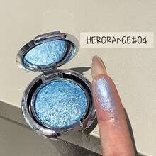 HERORANGE 反光高光粉，珠光闪光，精细研磨，自然光泽，防水防汗，用于高光面部和轮廓、眼影、化妆，小巧便携，情人节的绝佳礼物，适合派对、角色扮演和各种场合 - 彩色 - 查看 16