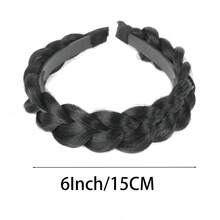 16 Inch Braided Headband, Fashionable Black & Brown Twist Design, Easy To Wear, Versatile Women's Accessory, Stylish Headband, Braided Headband, Non-Woven Fabric Material - Multicolor - View 5