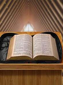 1个圣经包，可印制首字母，圣经套，圣经收纳包，带拉链和口袋，适用于标准尺寸圣经，用于圣经学习，圣经套，花卉图案圣经套，带提手的圣经包，适合成人、女性和男性圣经学习（黑色）（拉链位置随机） - 彩色 - 查看 5