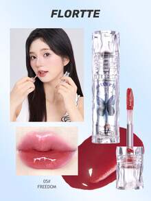 FLORTTE فلوريت هيلو بيوتي لاكر الشفاه، لمعان وترطيب لطلاء الشفاه