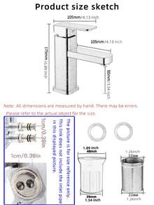 1 Vòi chậu rửa mặt vuông màu đen hiện đại có chức năng điều chỉnh nước nóng lạnh - Thép không gỉ, thiết kế tối giản cho mặt bàn trang điểm, phòng tắm và xe RV, Vòi phòng tắm RV | Hoàn thiện kim loại bóng bẩy | Phụ kiện phòng tắm bằng thép không gỉ, Dụng cụ phòng tắm - Nhiều màu - Xem 3