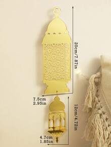 1pc Moon & Star Hanging Decor, Festive Lantern Style Tassel Wall Hanging, Holiday Themed Decoration, Suitable For Home Living Room, Bedroom, Entryway Or Party Decoration. The Crescent Moon And Star Accents Make It An Ideal Choice For Seasonal Celebration Backdrops, Enhancing The Cozy Ambiance And Creating A Charming Holiday Wall Display, Perfect For Indoor Or Outdoor Settings To Create A Warm Celebratory Atmosphere. - Multicolor - View 9