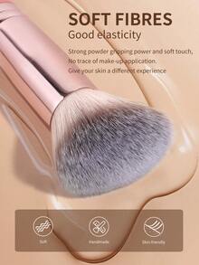 MAANGE 1 pieza Pincel de maquillaje de viaje ultra suave, aplicación eficaz, pincel cosmético profesional, pincel de base, pincel facial, pincel de polvos, pincel de rubor, pincel corrector, pincel de detalle para maquillaje diario en el rostro, accesorio de belleza para mezclar, regalo para mujeres y niñas - Multicolor - Ver 3