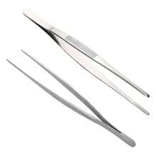 Thick Stainless Steel Serrated Tongs, Barbecue Food Tongs, Straight Tweezers, Household Medical Tweezers, Garden Kitchen Barbecue Tool Tweezers - Multicolor - View 6