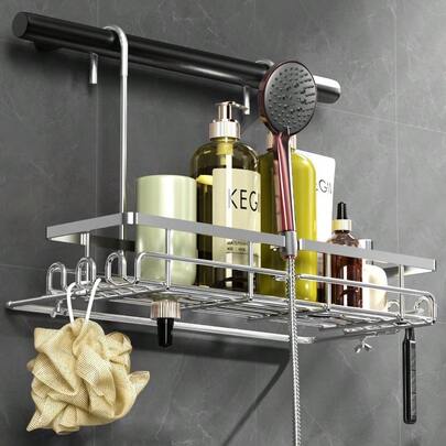 GSYY Hanging Shower Organizer - Shower Rack Hanging Rustof Shower Chair Caddy With Shower Head Holder For T-Surgery Patient/Elderly User Hanging Shower Basket On Bath Seat