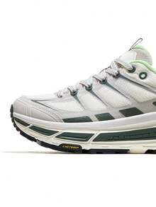 CAMEL CROWN 男士新款户外运动鞋，轻便通勤休闲鞋，厚底防滑户外跑步鞋 - 初雪白深墨綠 - 查看 2