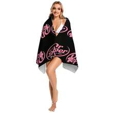 Pink Sweet Girl Print Cloud-Comfort Beach Towel - 320g Fine Fleece - Breathable & Cozy - Multi-Use Beach & Pool Towel - Lightweight & Portable - 白色 - 查看 7