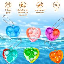 2/5/10/20/30/48个装心形钥匙扣，复活节彩蛋篮填充物，课堂奖品，生日感官玩具，派对礼品，板，礼品袋，小型按压式泡泡爆破玩具，散装感官玩具，玩具，派对礼品，随机颜色派对礼品 - 彩色 - 查看 3