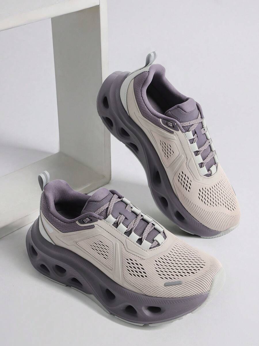 Women Fashion Sneakers Midsole Anti-Slip Comfortable Causal Walking Running Tennis Athletic Gym Workout Shoes With 3M Reflective Strips - 紫色 - 查看 1