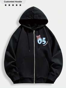 Áo Hoodie Mùa Đông Tùy Chỉnh, Unisex, Tùy Chỉnh Chữ Viết, Món Quà Tuyệt Vời Cho Bạn Bè, Đối Tác, Gia Đình, Đội Nhóm hoặc Logo Công Ty - màu đen - Xem 4
