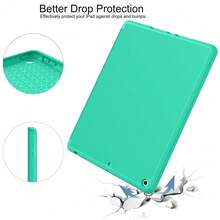 Case For IPad 9th Generation 2021/8th Gen 2020/7th Gen 2019 With Pencil Holder - Premium Shockproof Case With Soft TPU Back Cover & Auto Sleep/Wake For IPad 10.2 Inch, Mint Green,Z-MintGreen - Z-mintGreen - View 6