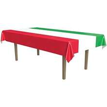 Beistle 57940-RWG International Tablecover, Red/White/Green(1) - Multicolor - Ver 1