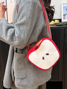 1 chiếc túi đeo chéo nữ bằng nylon, hình quả táo, kiểu hoạt hình dễ thương, dây đeo vai có thể điều chỉnh, chống trầy xước và bền, nhẹ, thích hợp cho hoạt động ngoài trời/du lịch/đi làm, túi mùa hè, phong cách tối giản thường ngày, quà tặng cá nhân cho bạn gái, thiếu niên, học sinh trung học. - Nhiều màu - Xem 6