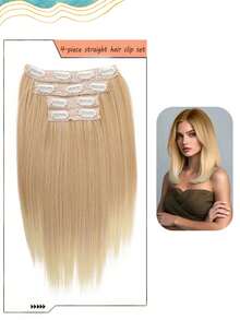 Clip In Hair Extensions, Hair Extensions Thick Long Lace Weft Lightweight Synthetic Hairpieces For Women (14 Inch-125 Gram) - Multicolor - View 12