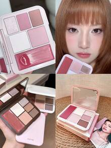 JOOCYEE LOOKBOOK 多功能彩妆盘，日常妆容盘，包含高光、腮红、修容、哑光和珠光中性色调，适合通勤使用。 - 「Friday Pink」 - 查看 5