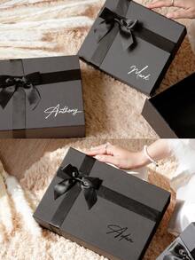 Personalized Name Gift Box, Magnetic Customized Christmas Gift Box With Lid And Ribbon, Can Be Used As Gift Box, Bridesmaid Gift Box, Women's Birthday Gift Box, Magnetic Bride Party Gift Box, Customized Name Bridesmaid Invitation Box, Empty Gift Box - Gift Box! - View 7