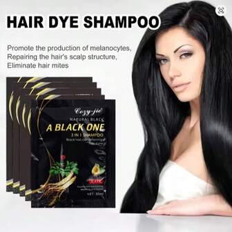 Tinte capilar de origen vegetal, con extracto de jengibre 3 en 1 y pigmentos vegetales naturales, cubre rápidamente las canas, es suave y no irrita la piel, apto tanto para hombres como para mujeres.