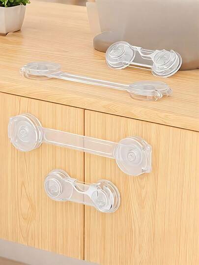 6/12pcs Transparent Child Safety Cabinet Door/Drawer Locks, No Drill Needed, For Home Safety