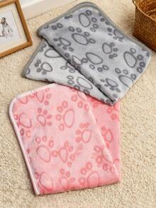 1pc Pet Blanket With Paw Print Embossed, Soft Flannel Fabric Suitable For Small/Medium Dogs, All Season Pet Blanket - M[60*40cm] - View 5