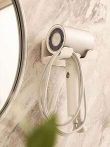 1pc New Hair Dryer Stand, Bathroom Storage Rack, Bathroom Item Holder Without Drilling, Hair Dryer Hanger, Multi-Functional Hair Dryer Placement Rack - Multicolor - View 3