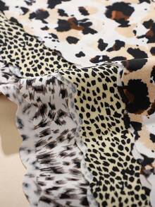 6件装女士豹纹内衣，波浪蕾丝V型提拉，亲肤顺滑，无缝设计，适合健身和瑜伽 - 彩色 - 查看 5