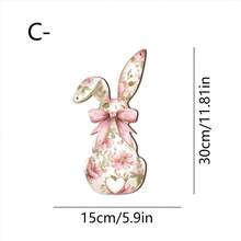 1pc Wooden Easter Bunny Bow Hanging Decoration, Living Room Wall, Foyer Hanging Decoration, Restaurant Festive Event Decoration, Festive Atmosphere Decoration Small Items - Multicolor-punched Hemp Rope - View 12