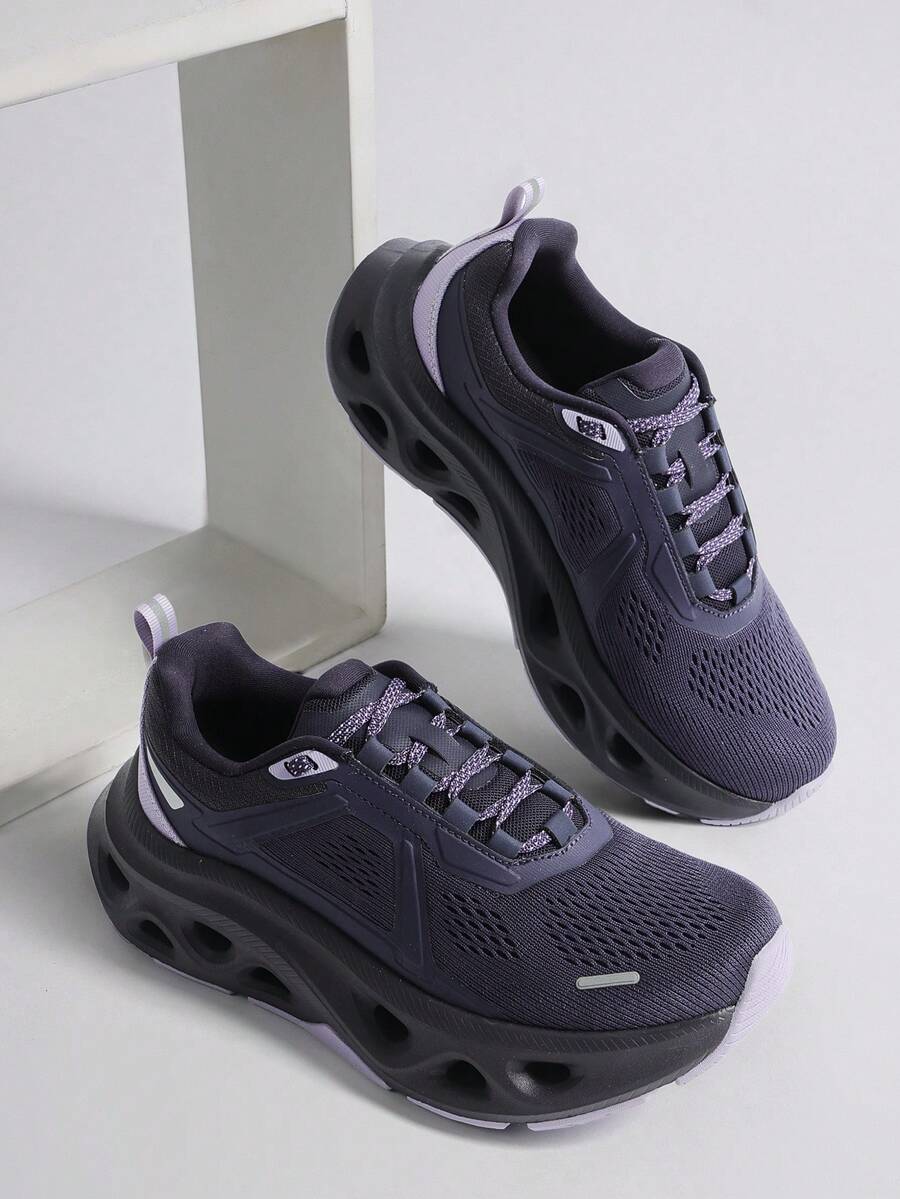 Women Fashion Sneakers Midsole Anti-Slip Comfortable Causal Walking Running Tennis Athletic Gym Workout Shoes With 3M Reflective Strips - Bụi tím - Xem 1