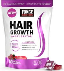 Force Factor Hair Growth Accelerator, Mixed Berry, 60Soft Chews - 1 - 查看 1