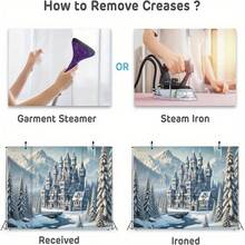 Enchanting Winter Palace Backdrop Banner - 8x6ft Large, Snow-Covered Castle & Frozen River Scene, Durable Polyester Wall Decor For Living Room, Bedroom, Office, Studio, Parties, And Celebrations - No Electricity Required, Winter Wonderland Decorations - 如圖所示 - 查看 5