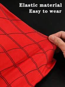 1pc Spider Man Mask Moving Eyes Role Playing Headwear Party Prop Can Blink Spider Man Mask Elastic Festival Gift - Multicolor - View 5