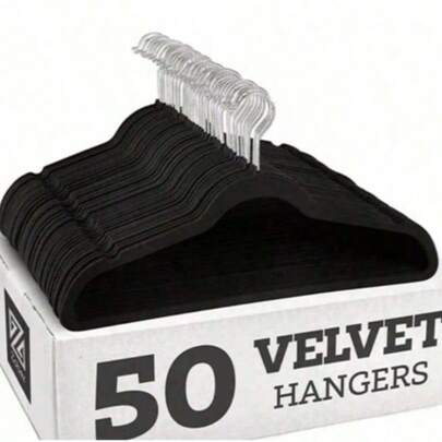 Conjunto de 5 cabides de veludo - Organizadores de roupas duráveis e que economizam espaço, ideais para decoração de casa e lojas.