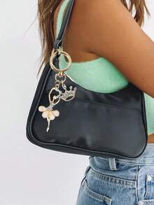 Elegant Ballet Dancer Charms Keychain, Sparkling Ballerina Pendant, Crystal Crown Pendant, Diy Jewelry Accessories, Enamel Alloy Ballet Dancer Keyring, Ballet Themed Exquisite Charm, Diy Craft, Elegant Car Ornament, Purse Accessory, Bookbag Decoration, Aesthetic Balletcore Jewelry, Good Luck Charm, For Car Keys & Handbag Charm, Christmas Gift, Valentine'S Day, Birthday Present, New Year Gift - Multicolor - View 8