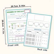 Lachilly 10pcs Reusable Math Flash Cards, Mini Whiteboard, Daily Number Chart, Daily Math Skill Practice, Elementary Teaching Aids, Addition & Subtraction Cards, Place Value Digit Blocks, Number Bones, Decimal Place Value Blocks, Math Axis Practice Sheets, Suitable For Classroom Teaching, Math Games, Teacher Supplies, Math Learning Tools, Math Activities, Math Visual Aids - Multicolor - View 4