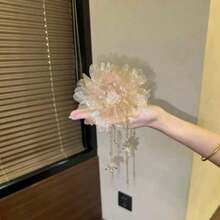 1pc French Vintage & Luxe Floral Tassel Hair Claw Clip - Sturdy Non-Slip Romantic Glam Hair Accessory, Perfect For Weddings, Parties & Dates - Ideal Gift For Women On  US, Elevate Your Look With This Chic & Secure Hair Essential For Effortless Elegant & Eye-Catching Vibe - 藍色. - 查看 6