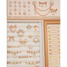 Junk Socks Charms Kit 260Pcs Gold Brooches And Pins Women Pearl And Sock Charms With Safety Pins Accessories Decorating And Personalizing Socks - 60 Pcs Shoe Charms - View 6