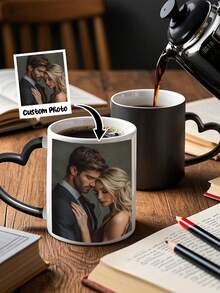 1pc Personalized Cone Color Changing Magic Mug, Mother's Day Custom Picture Mug, Holiday Gift For Mom, Birthday Gift, Color Changing Mug, Perfect Easter Gift For Him/Her, Unique Gift For Special Occasions, Personalized Photo Coffee Mug, Custom Camping Mug, Custom Christmas Gift, Personalized Anniversary Photo Mug, Perfect Gift For Family, Friends, Baby,Office Decor,Kitchen Essentials - Multicolor - View 12